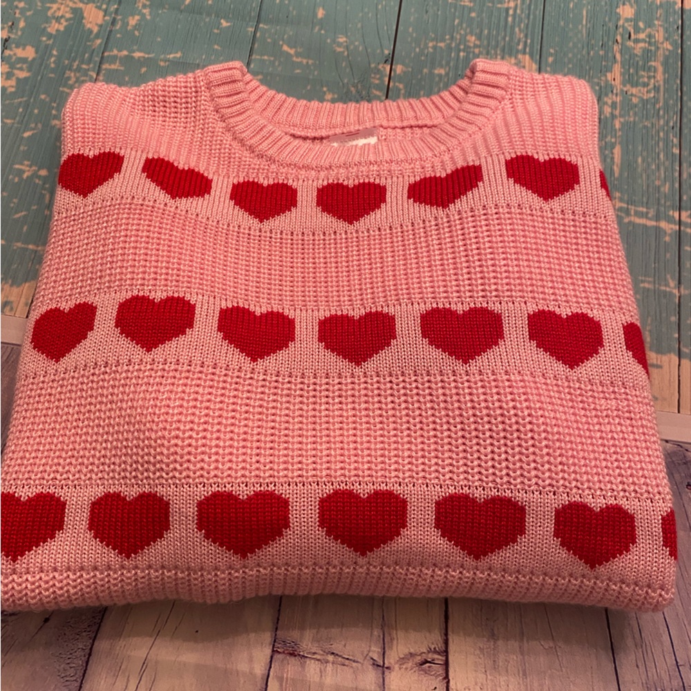 Pink Heart 🩷 Pattern Sweater - Picture 3 of 9